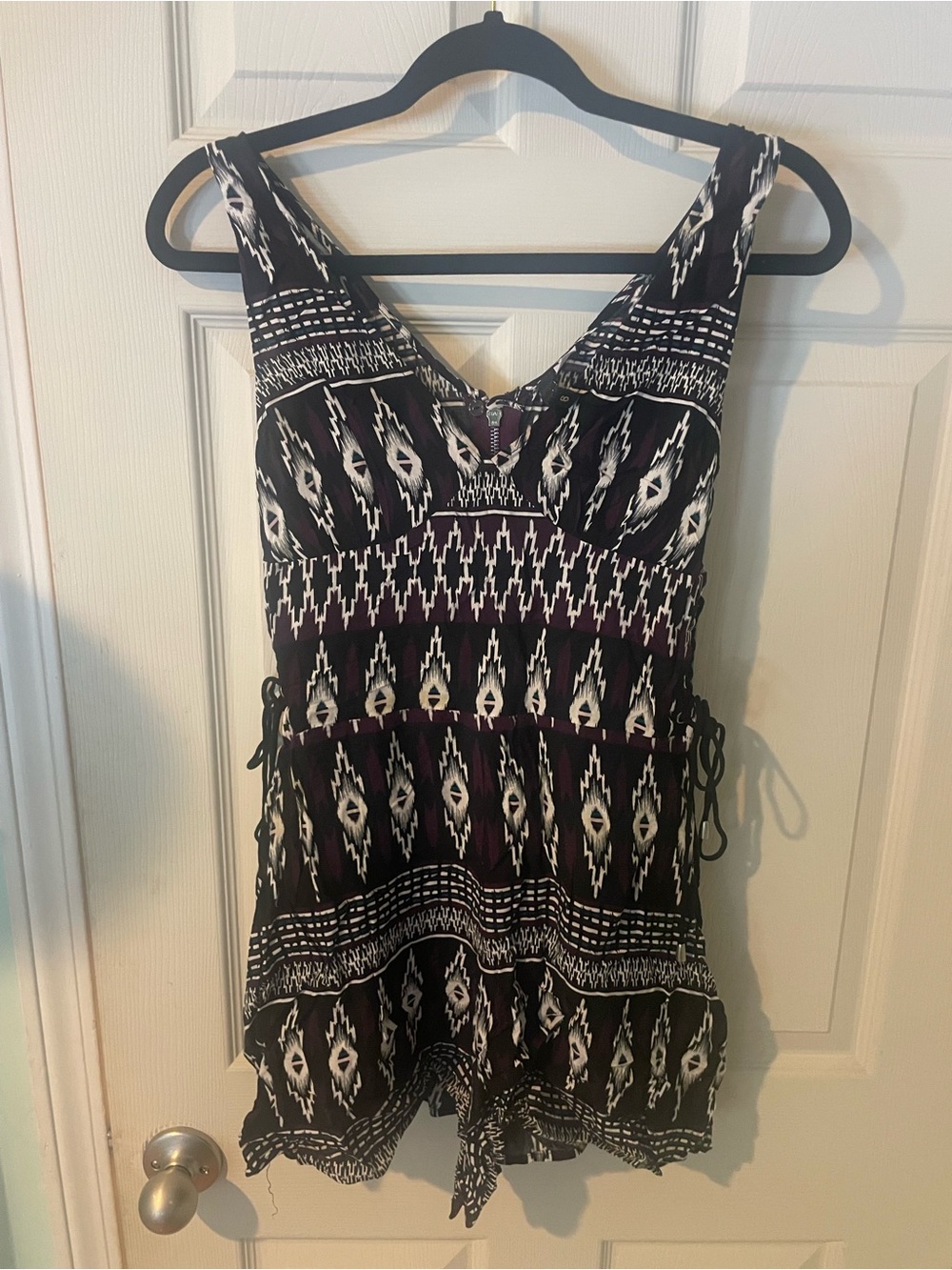 Black & White Aztec Print Romper